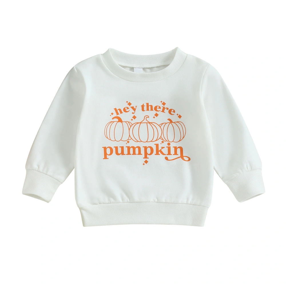 Baby Halloween Sweatshirts Long Sleeve Pumpkin Letter Print Pullovers