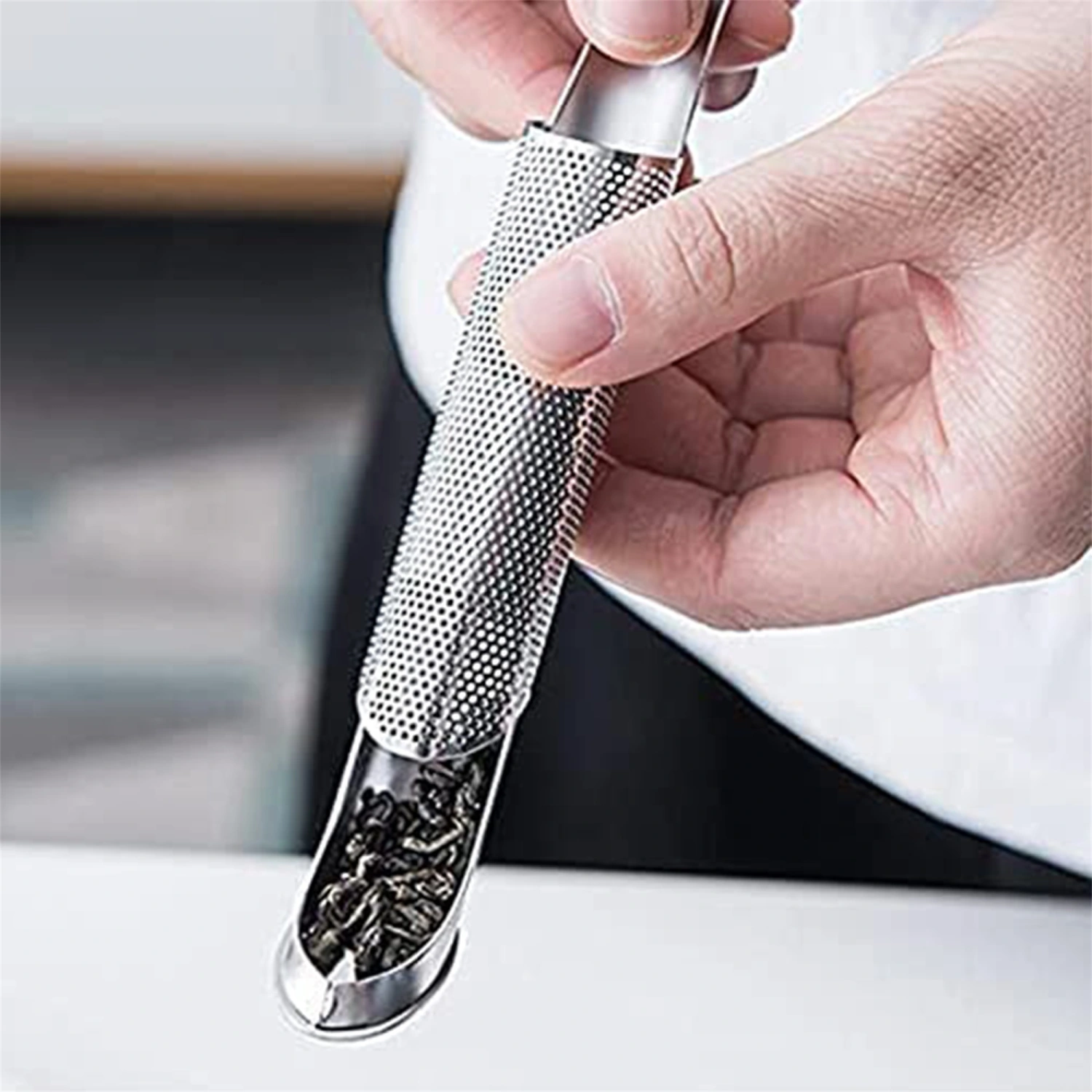 Tea Infuser, Filters Stick Pipes with Hook for Loose Leaf Herbs