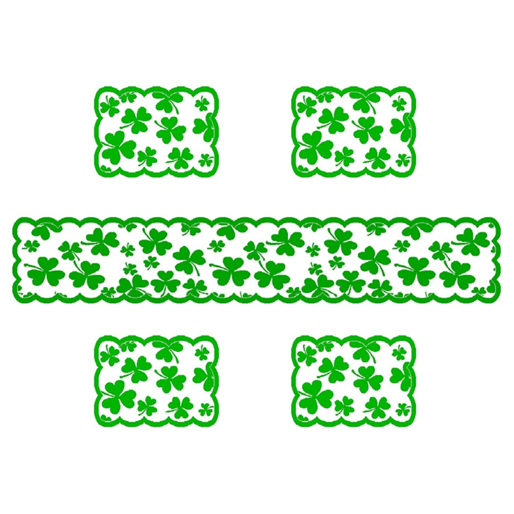 Table Runner Set, Dinner Placemat Clover Printed Desktop Decoration