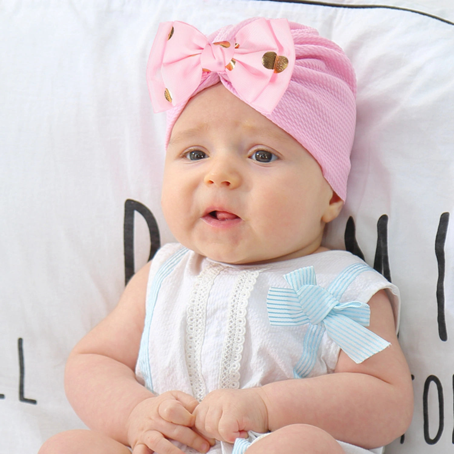 Baby Boy Girl Cap Spring Autumn Summer Cute Big Bow Dot Hat 