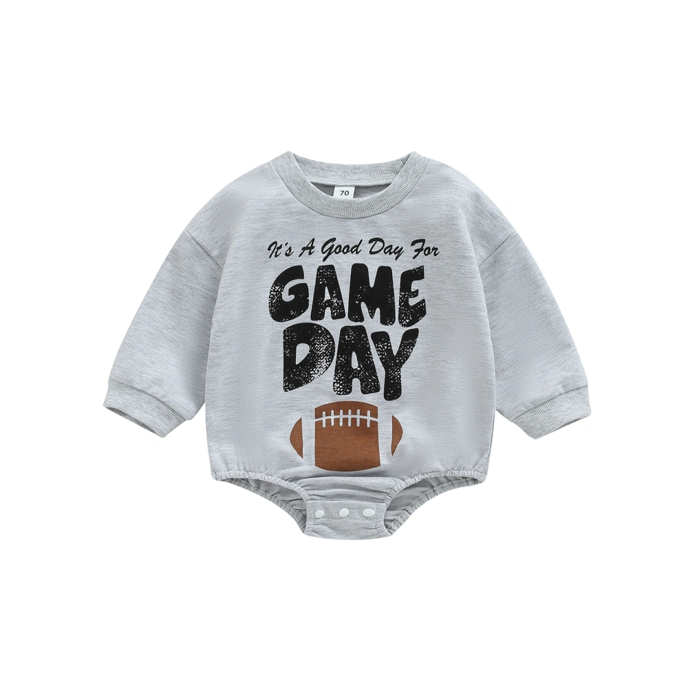 Baby Sweatshirt Rompers Rugby Letter Print Long Sleeve Jumpsuit