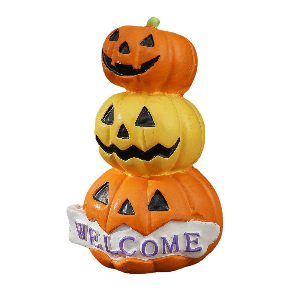 Halloween Pumpkin Ornament, Resin Mini Desktop Decor Art Craft