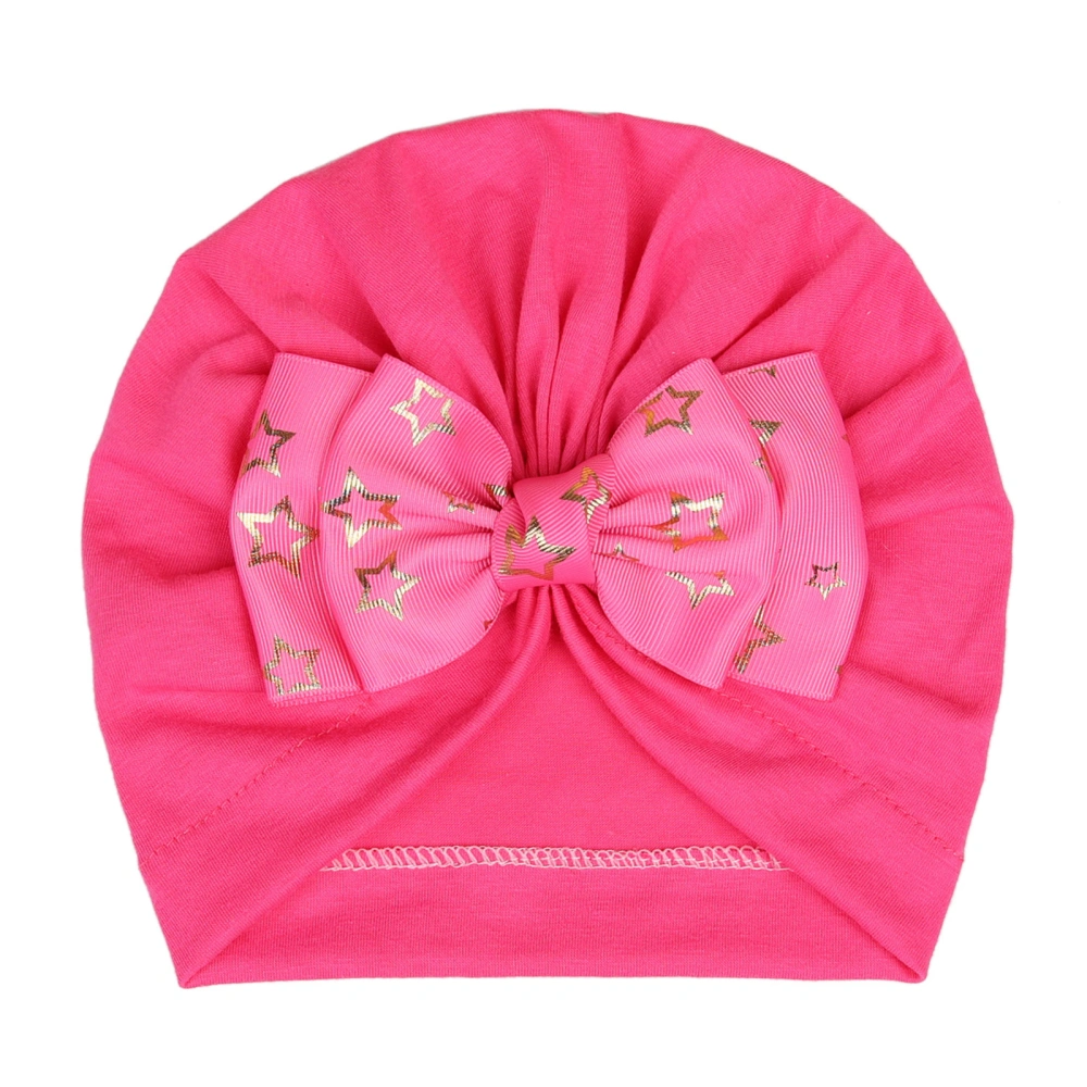 Stretchy Turban Hats with Knotted Big Bow Caps Beanies for Baby Girls