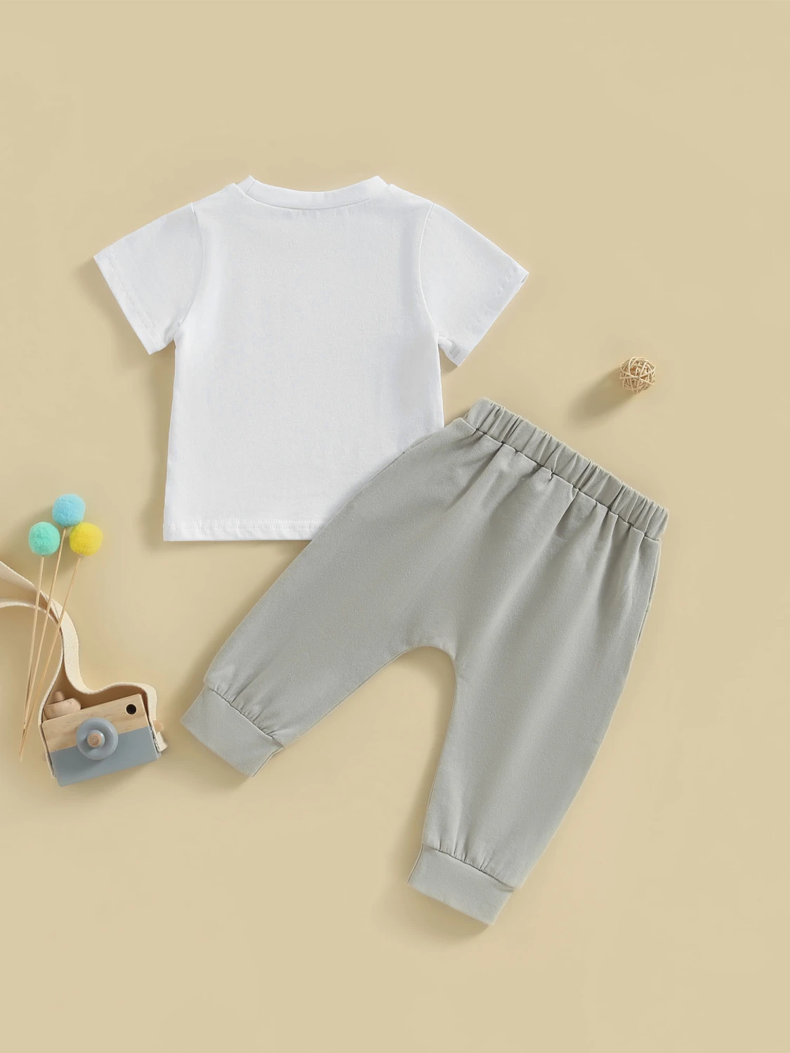 Baby Boys Summer 2-Piece Outfit Letter Print T-Shirt and Pants Set
