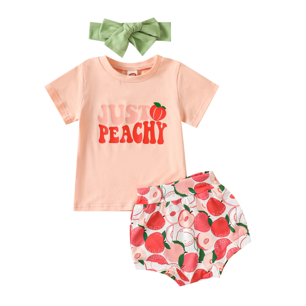 Baby Girl Summer Clothes Suits Letter Print T-Shirts Shorts Headband