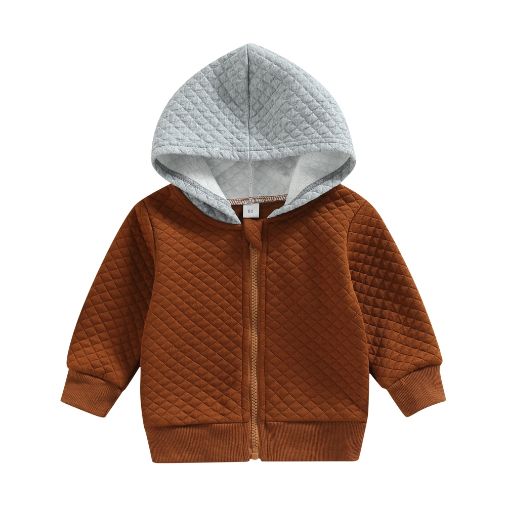 Kids Boys Jacket, Long Sleeve Hooded Patchwork Zipped Casual Outwear