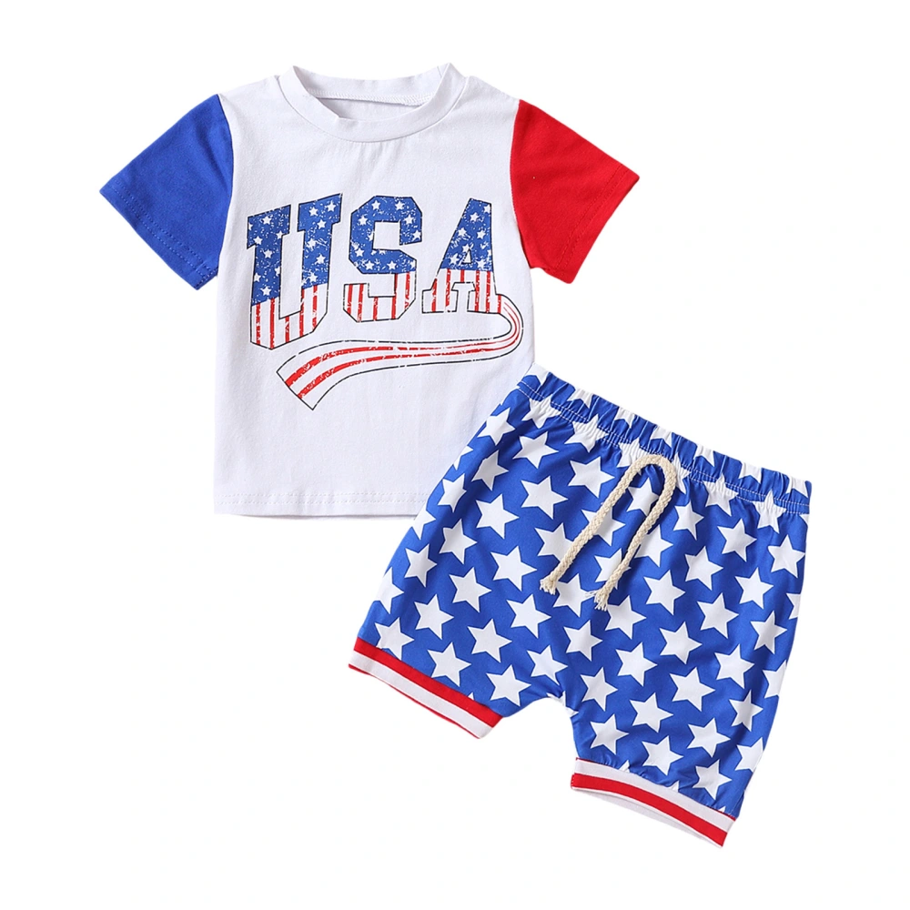 Independence Day Baby Boys Outfits Summer T-shirt and Shorts Set