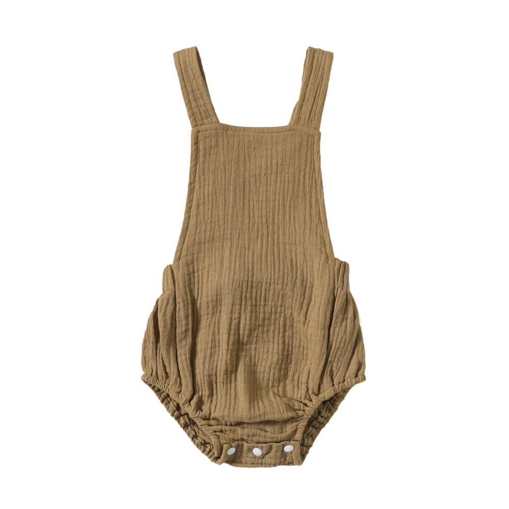 Baby Suspenders Jumpsuit Solid Color Sleeveless Romper Overall Shorts 