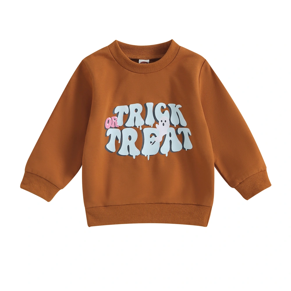 Baby Halloween Sweatshirt Casual Letter Print Long Sleeve Pullovers 