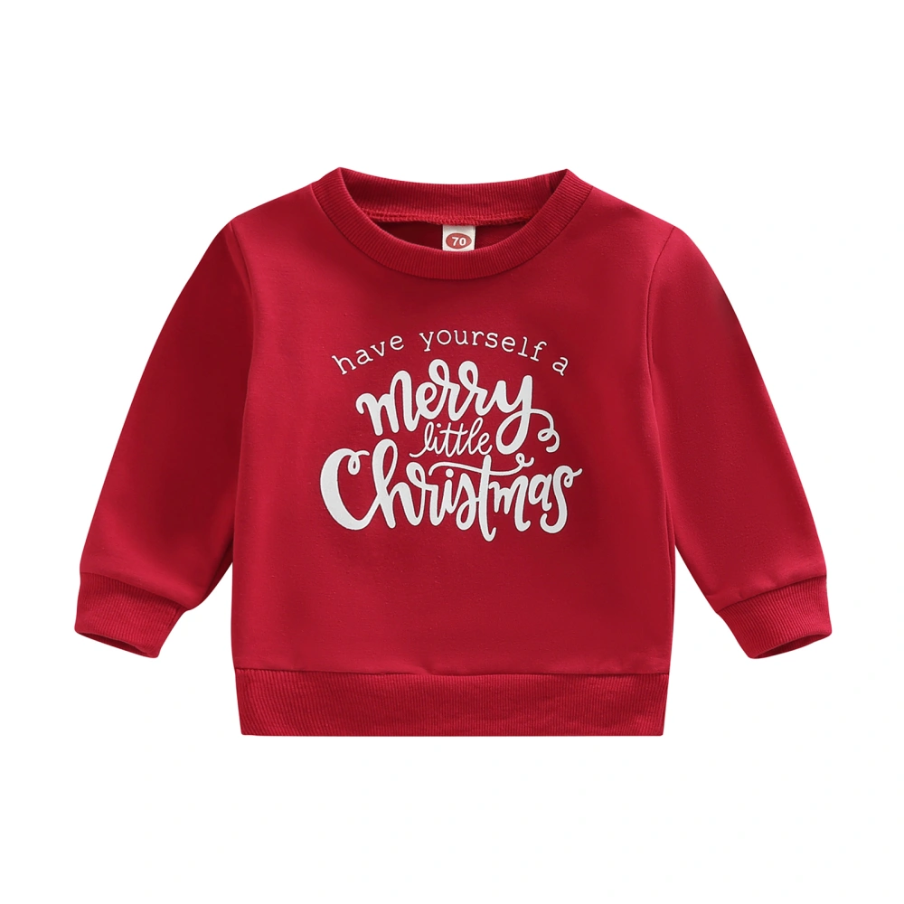 Kid Boys Girls Shirt Long Sleeve Round Neck Christmas Spring Tops