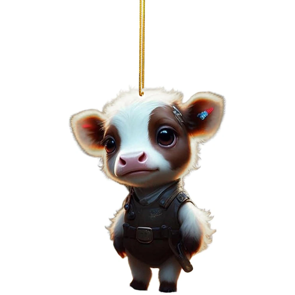 Christmas Doll, Cute Cow Toy Portable Decorative Hanging Ornament