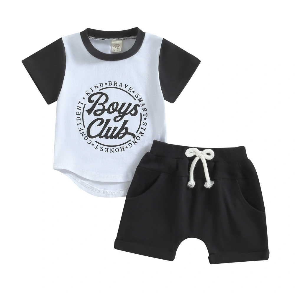 Infant Boys Summer Clothes Outfits Letter Print T-Shirts Shorts Suit