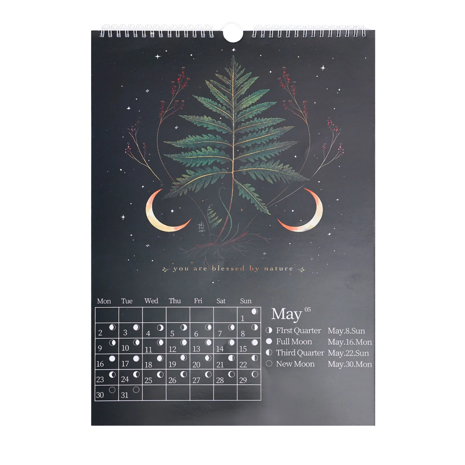 Dark Forest Lunar Calendar Full Year Fascinating Paintings Calendar 
