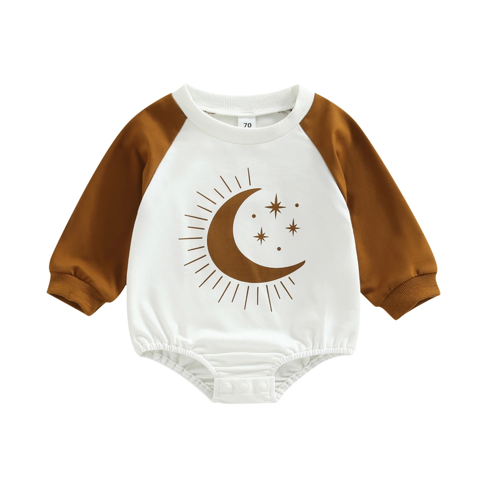 Baby Boys Girls Romper, Long Sleeve Moon Stars Print Fall Bodysuit