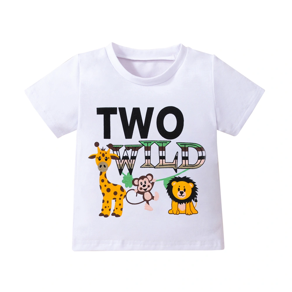 Infant Boys Girls T-Shirts Animals Print Crew Neck Short Sleeve Shirts