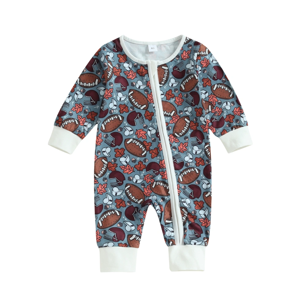 Baby Girls Boys Sweatshirts Rompers Rugby Print Infant Jumpsuits