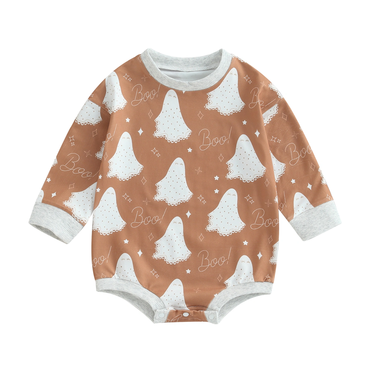 Halloween Baby Clothes Girls Jumpsuits Ghost Print Sweatshirt Romper