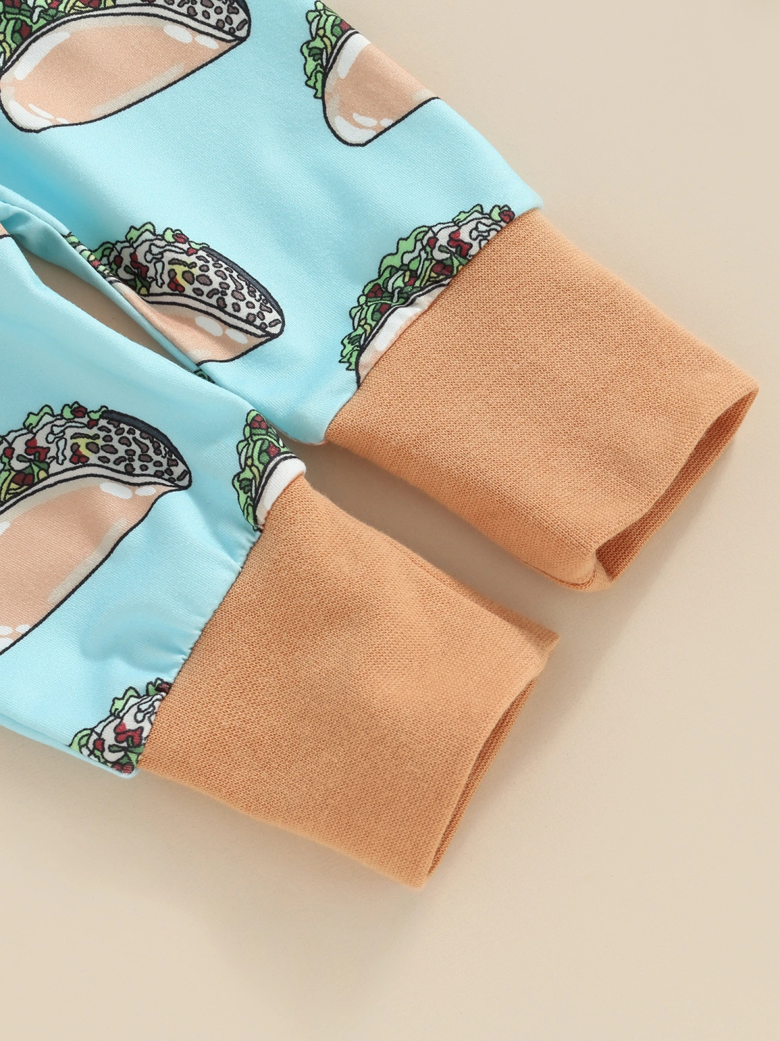 Baby Boys Pants Set, Letters Print Romper + Taco Print Pants + Hat