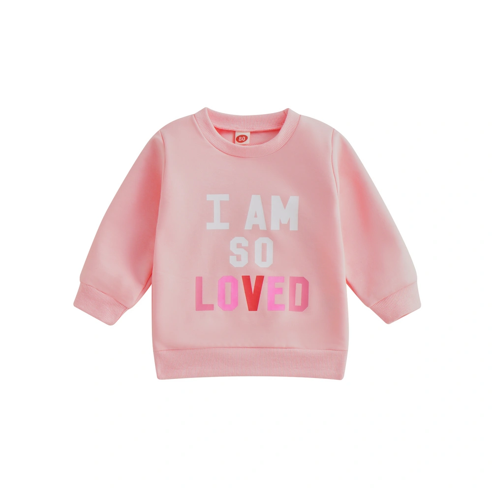 Toddler Baby Valentine’s Day Pullovers, Long Sleeve Loose Sweatshirts