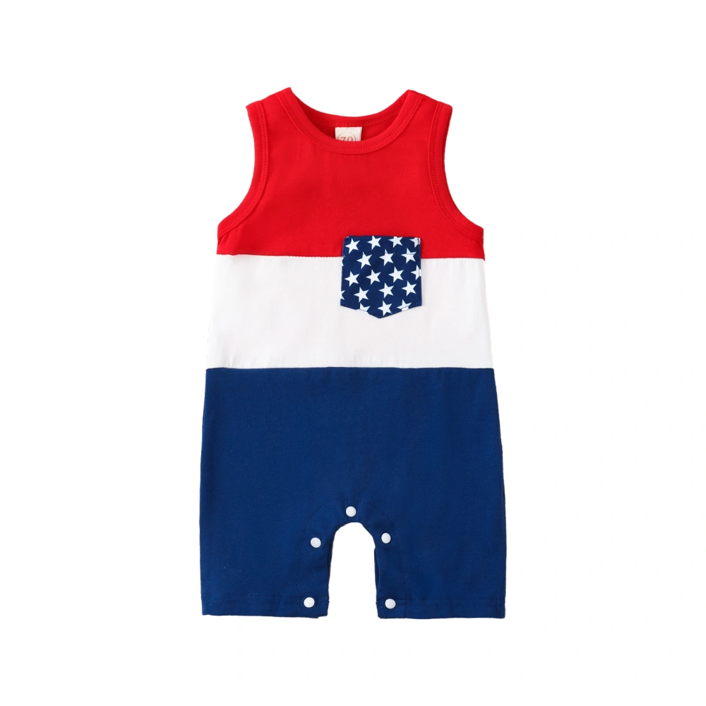 Girls Boys Romper Baby Summer Sleeveless Star Striped Jumpsuit 