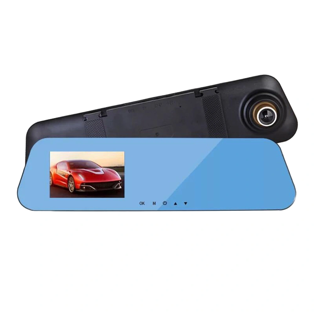 Car 3.8 Inch Driving Recorder, 120° Wide Angle 1080P HD  Rearview Mirror