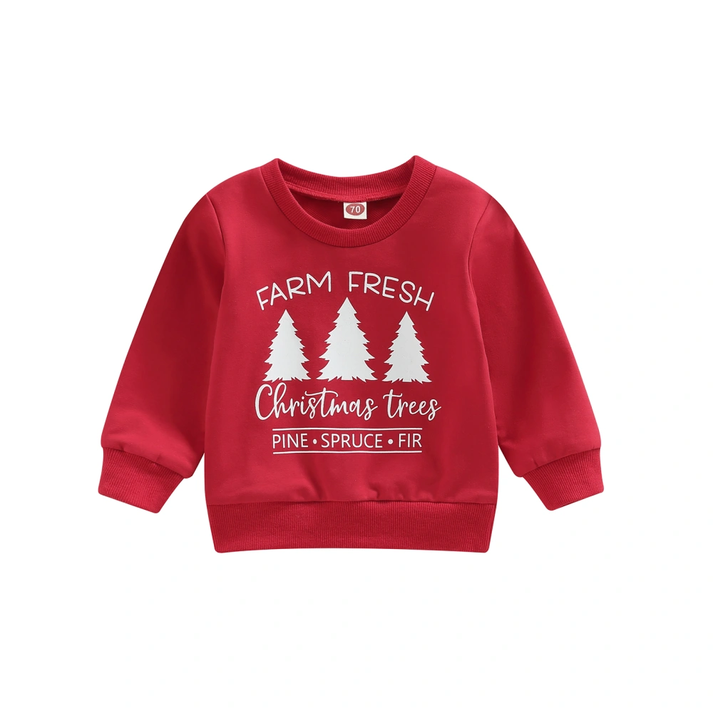 Baby Boys Girls Sweatshirt, Long Sleeve Christmas Tree Print Pullover