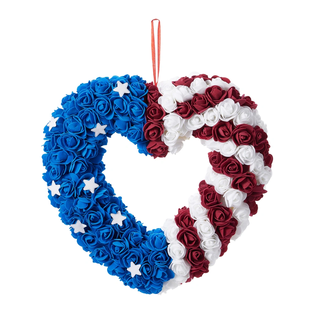 Independence Day Wreath, Heart Shape Holiday Decor Patriotic Wreath