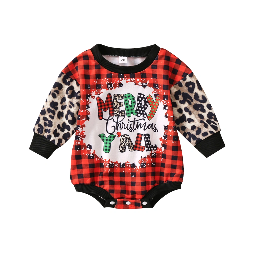 Kid Baby Girl Romper Long Sleeve Round Neck Cartoon Print Jumpsuit  