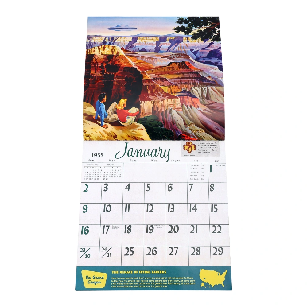 2022 Calendar, Monster Forest Print Wall Calendar Monthly Calendar