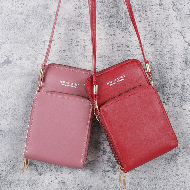 Female Cellphone Pouch, Small Letter Print Crossbody Bag Shoulder Bag