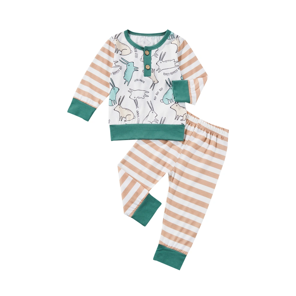 Infant Girl Patchwork Clothes Set, Animal Print Bodysuit + Long Pants