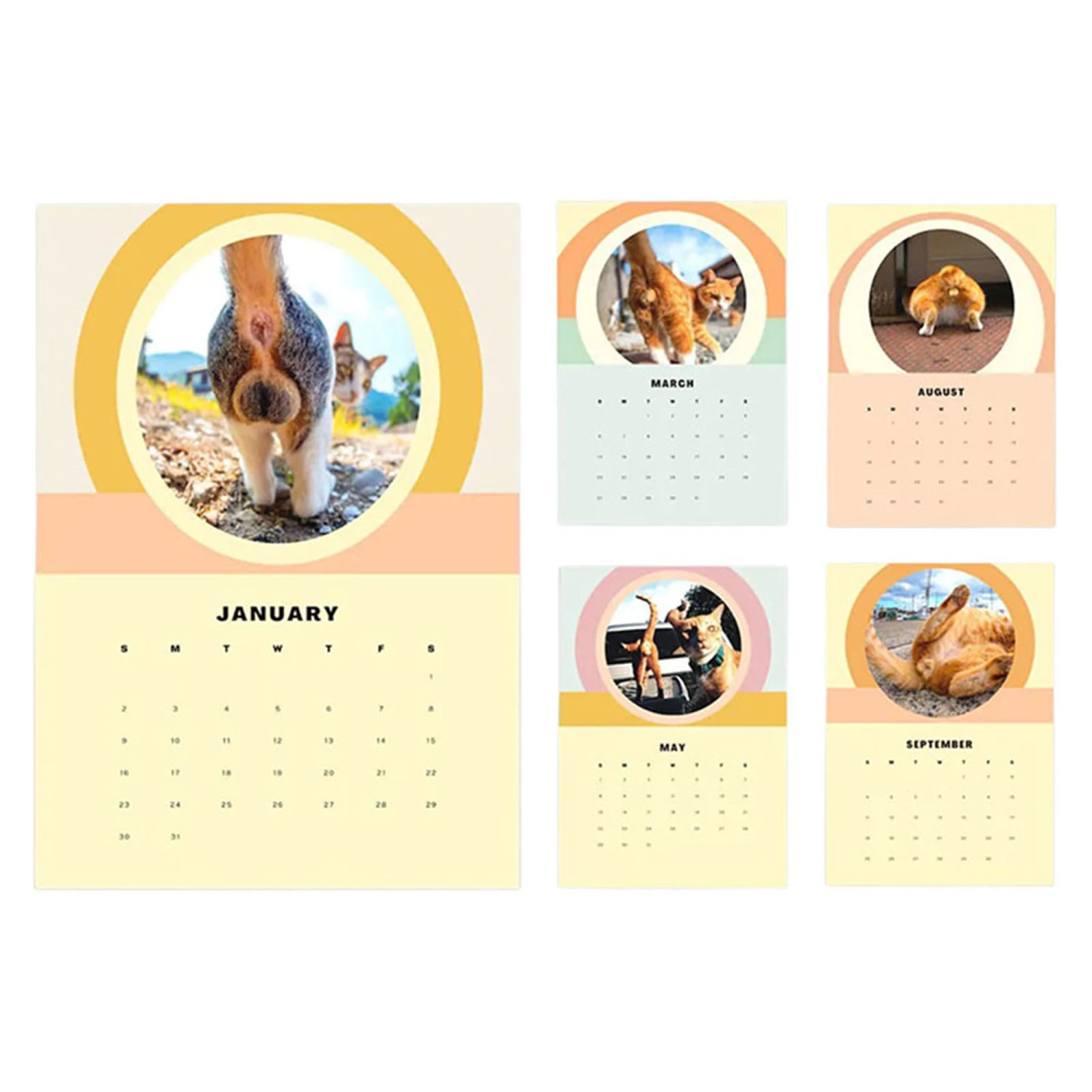 2022 Cats Pattern Calendar Wall Calendar for Home and Office, Monthly