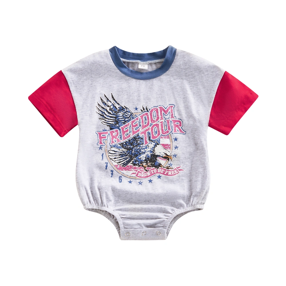 Independence Day Baby Boys Jumpsuit Eagle Print Short Sleeve Romper