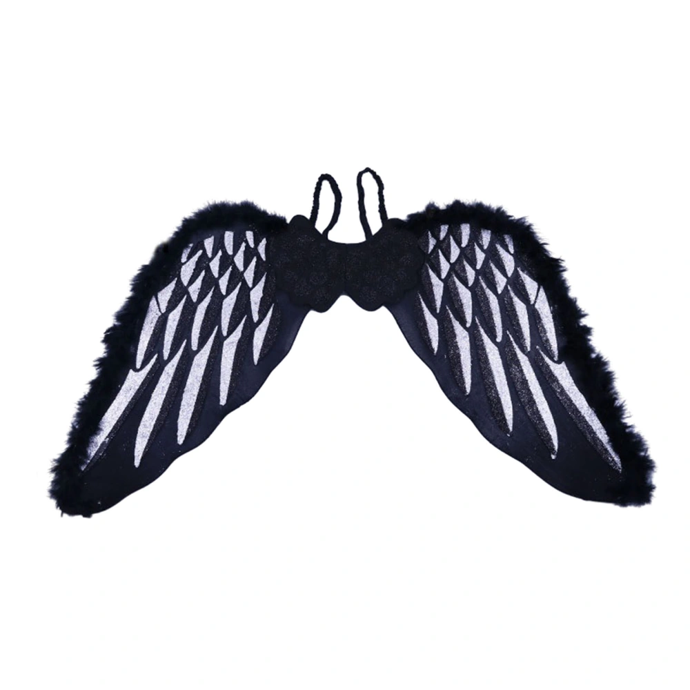 Adult Angel Wings Deluxe Feather Trim Devil Wings with Elastic Straps