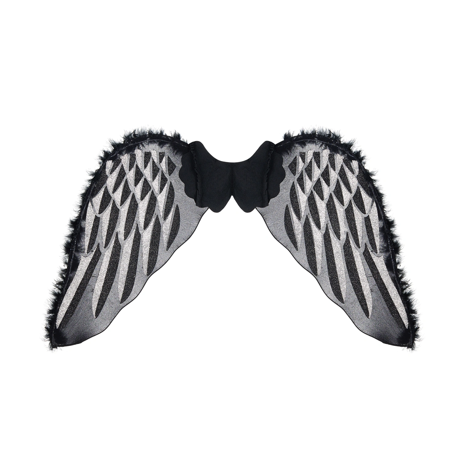 Adult Angel Wings Deluxe Feather Trim Devil Wings with Elastic Straps