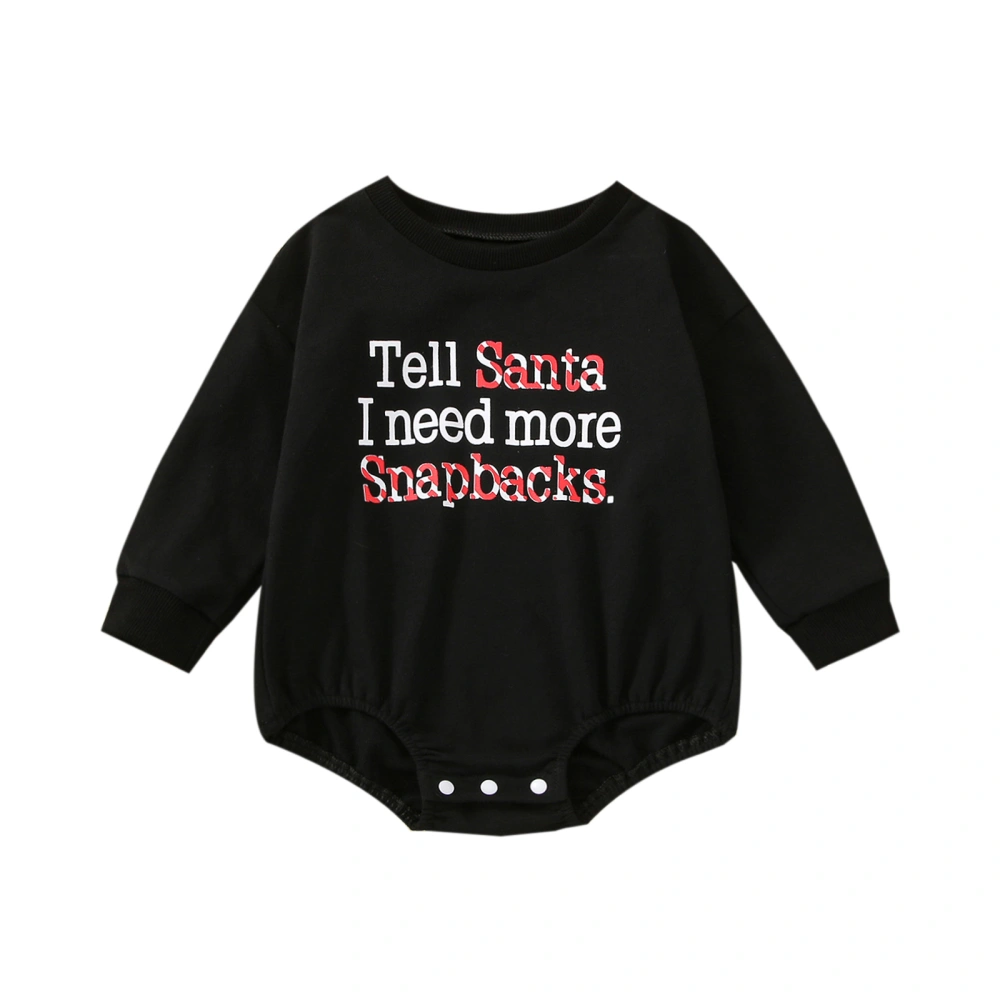 Baby Boys Girls Christmas Romper, Long Sleeve Letters Print Bodysuit