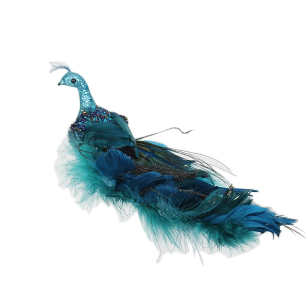 Christmas Tree Peacock Decorations Simulation Bird Ornaments with Clip