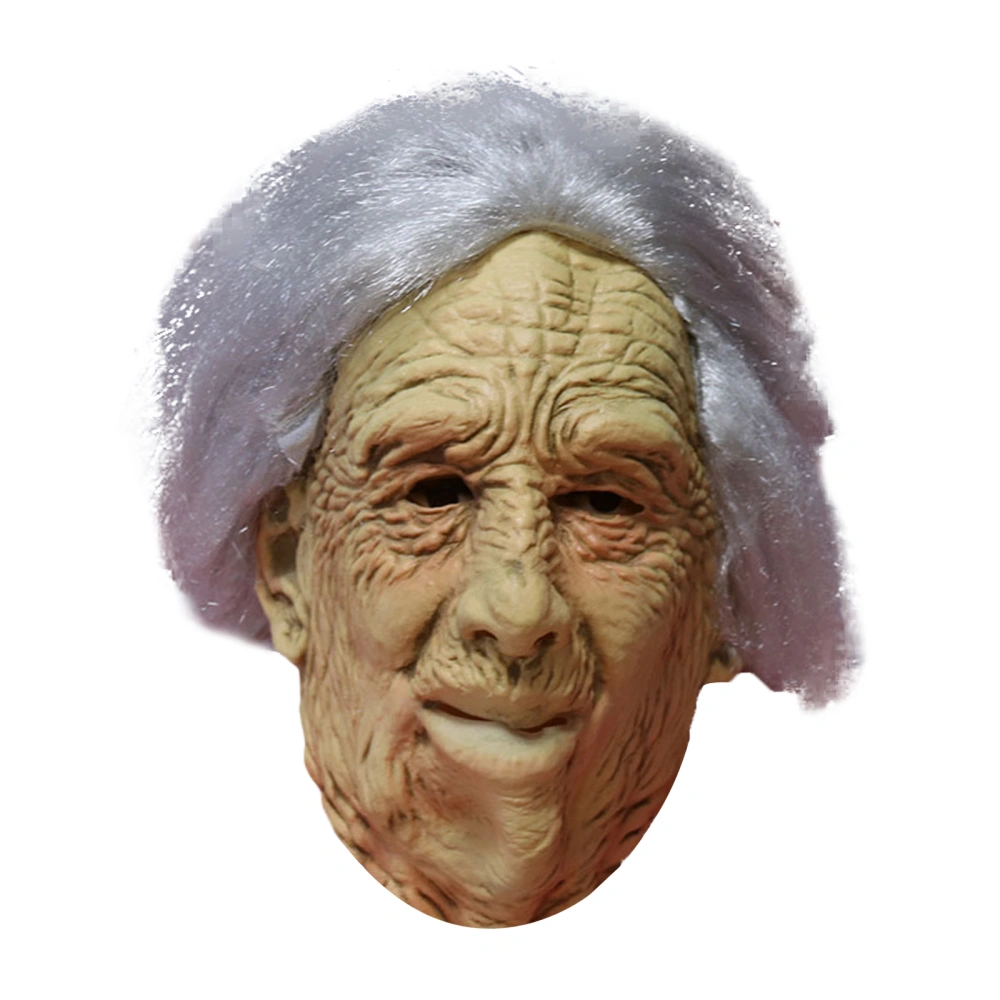 Old Man Facewear Human Wrinkle White Hair Full Head Headgear