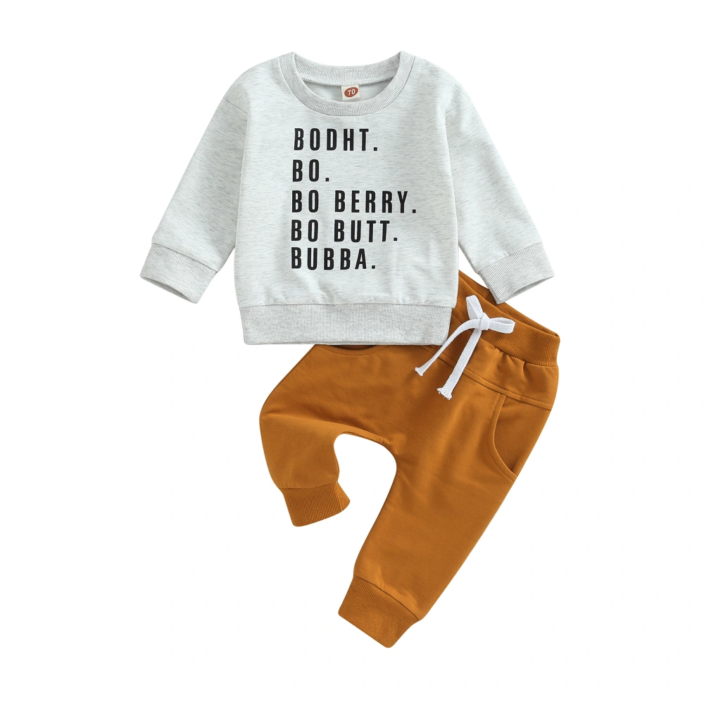 Baby Boys Pants Set, Long Sleeve Letters Sweatshirt Sweatpants