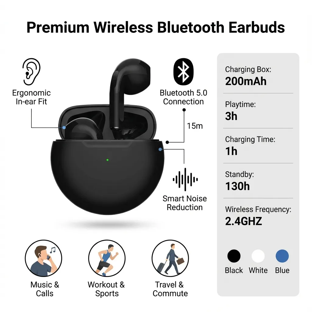 Wireless Bluetooth Earphone Mini In-ear Headset with Charging Box