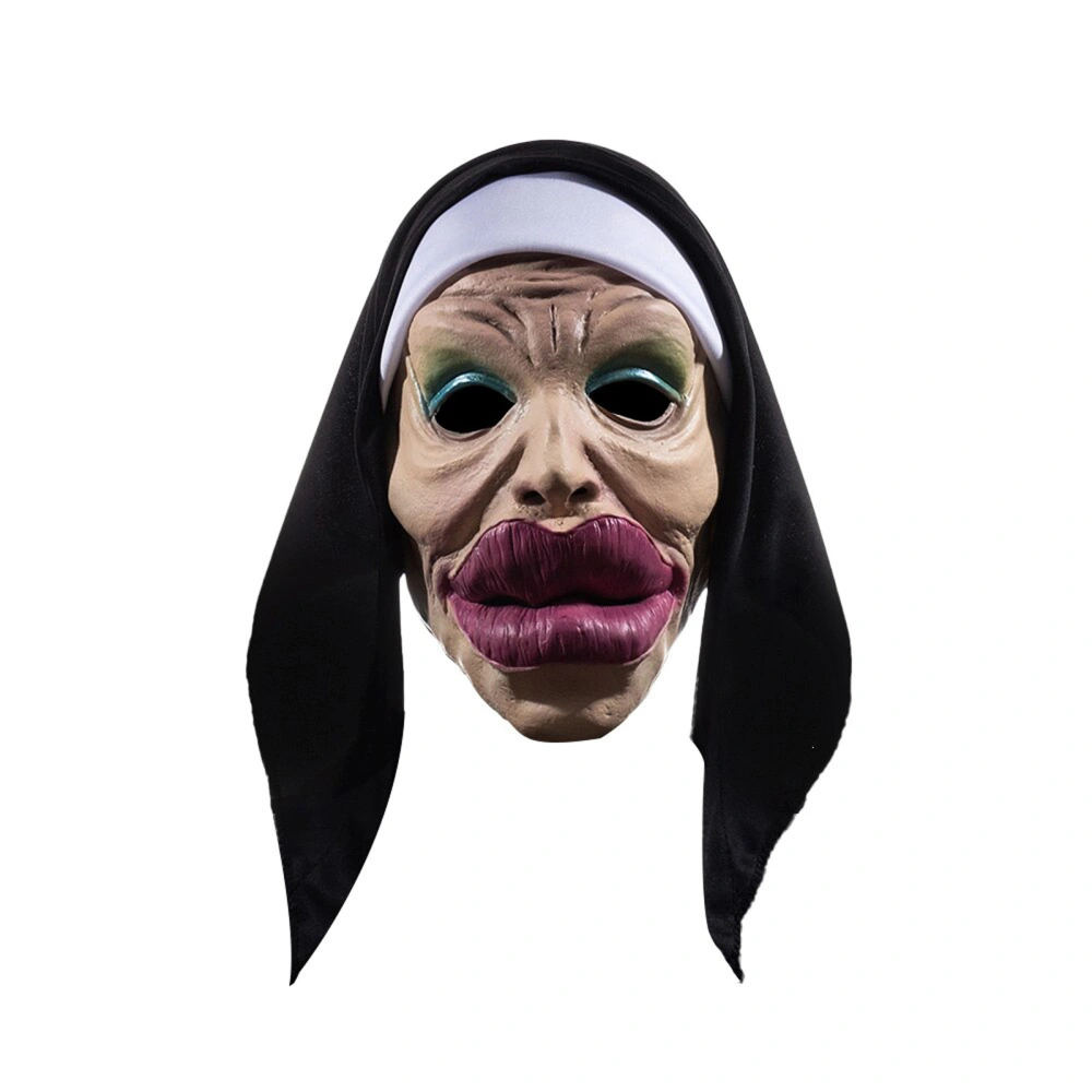 Big Lips Nun Facewear Cosplay Facewear Halloween Realistic Headwear 