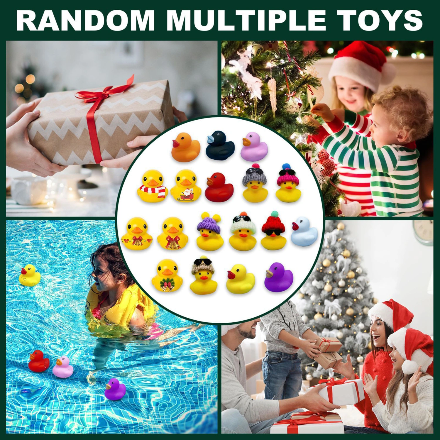 Christmas Advent Calendar 24 Compartment Countdown Blind Box Duck Toys
