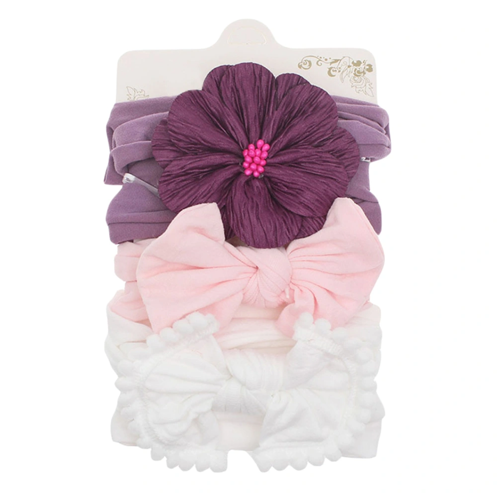 Baby Girls Nylon Headbands Soft Flower Hairbands Hair Bow Elastics