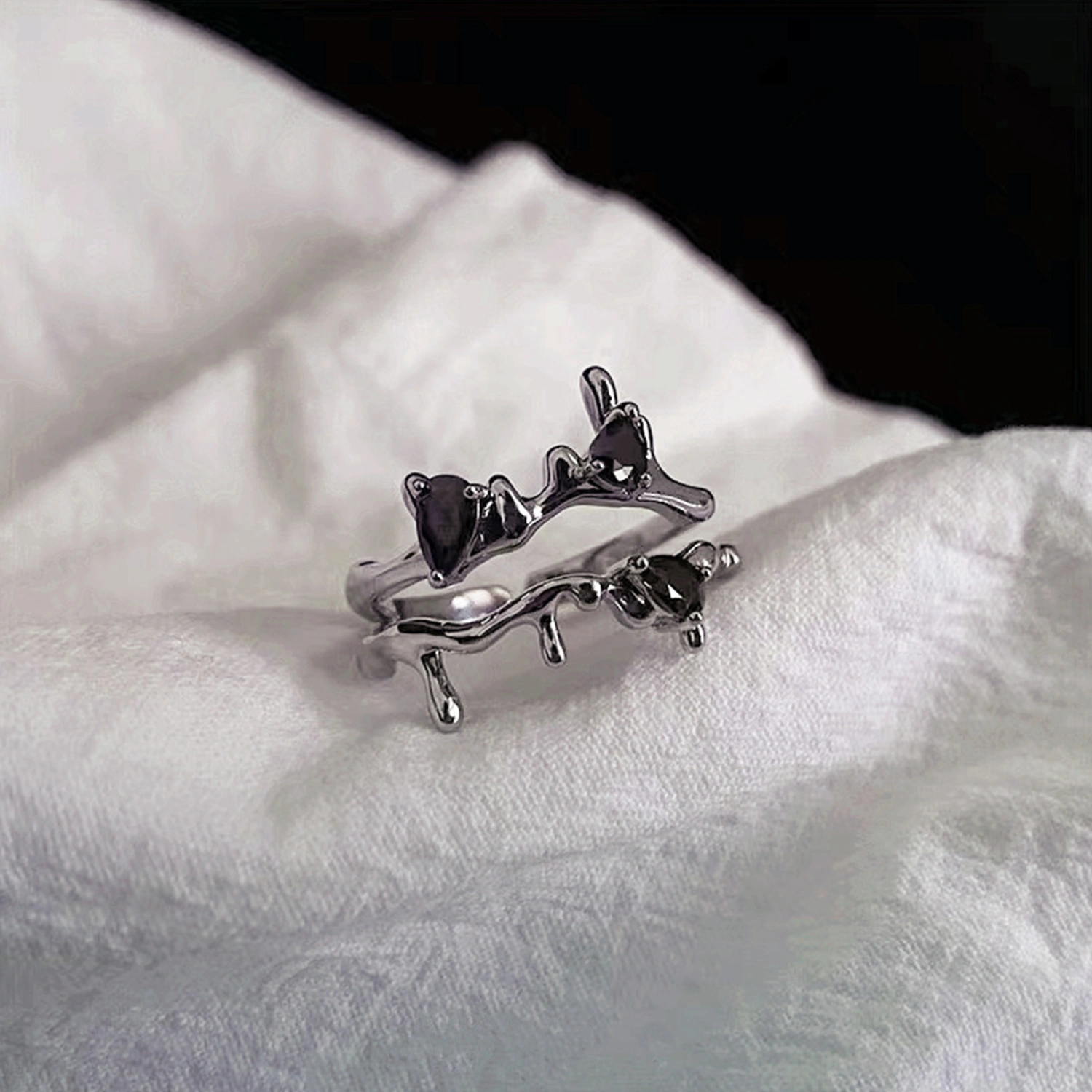 Open Rings for Women Flower Leaf Vine Rings Punk Style Adjustable Ring