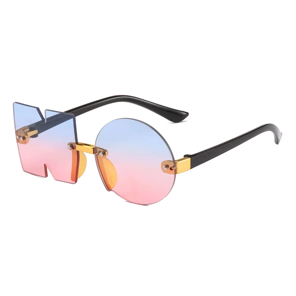 Kids Letter NO Sunglasses, Gradient Rimless Anti-UV Sunglasses