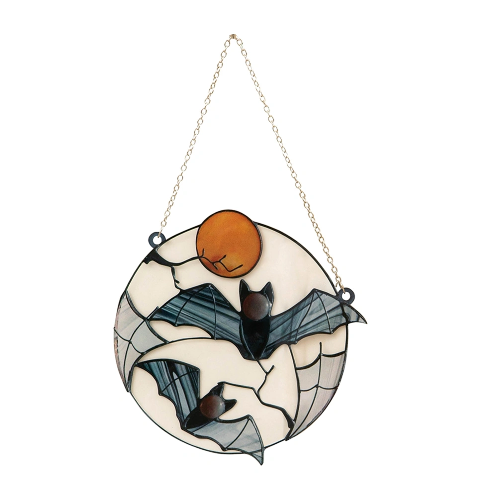 Bat Stained Glass Window Hangings Halloween Bat Suncatcher Decoration