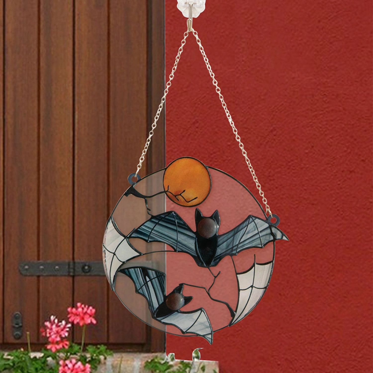Bat Stained Glass Window Hangings Halloween Bat Suncatcher Decoration