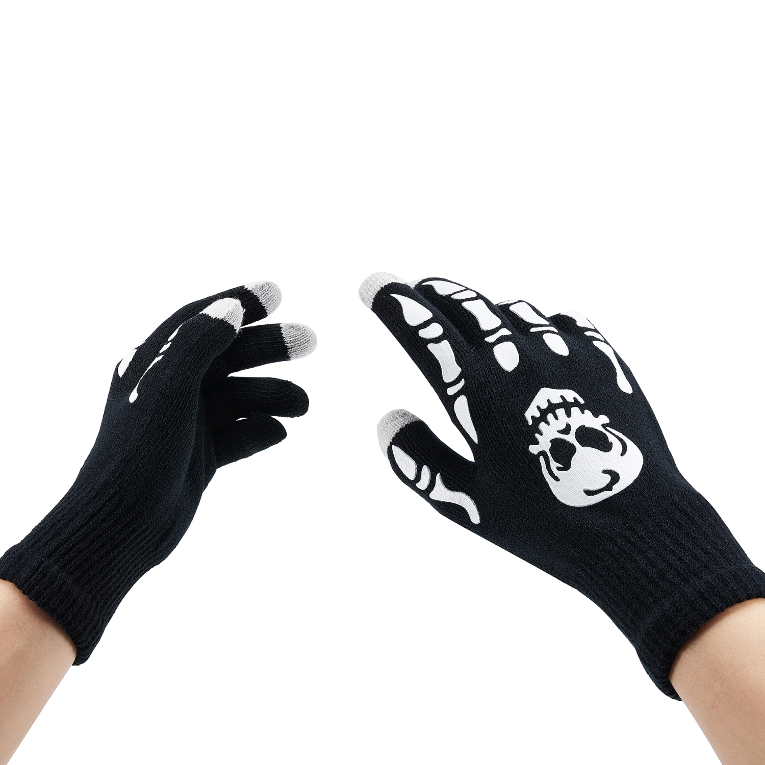Halloween Gloves Glow in the Dark Skeleton Gloves for Women Men