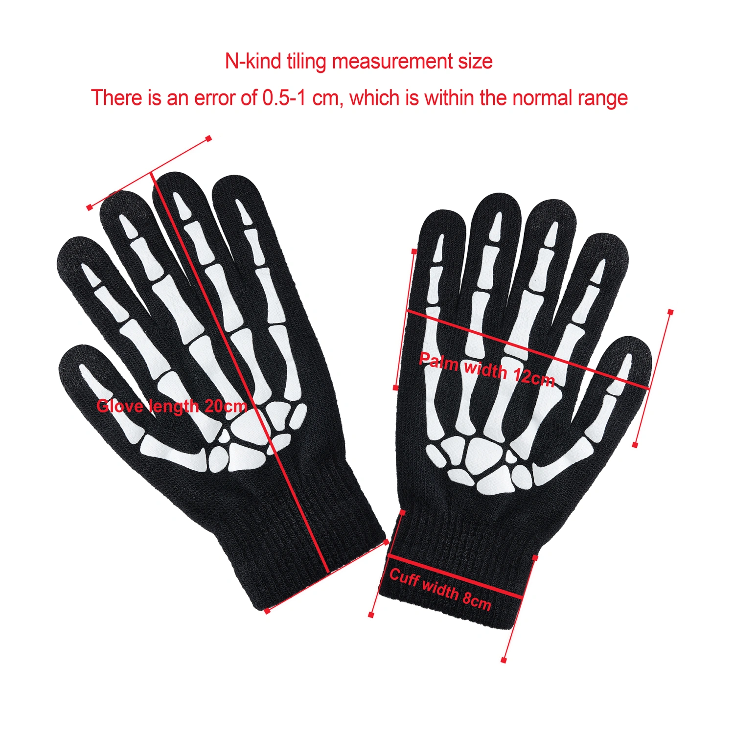 Halloween Gloves Glow in the Dark Skeleton Gloves for Women Men
