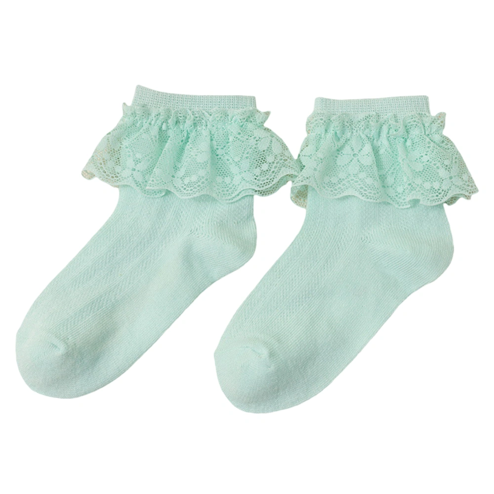 Toddler Kids Girls Socks Solid Color Lace Ruffles Sweet Socks